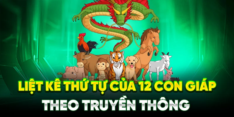 Liệt kê thứ tự của 12 con giáp theo truyền thống